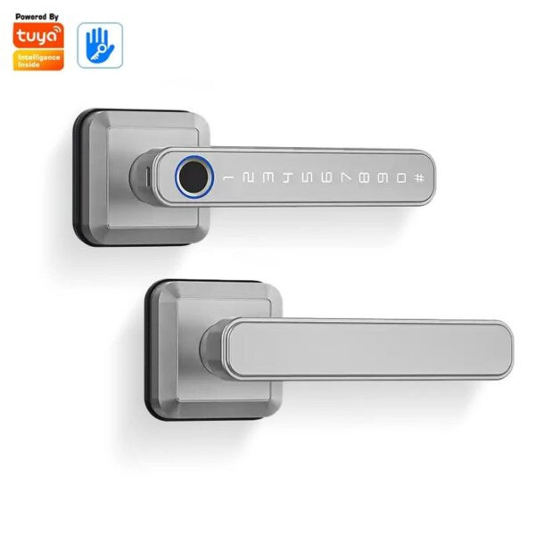 Chapa Inteligente T3402 TUYA PLATA Izquierda
